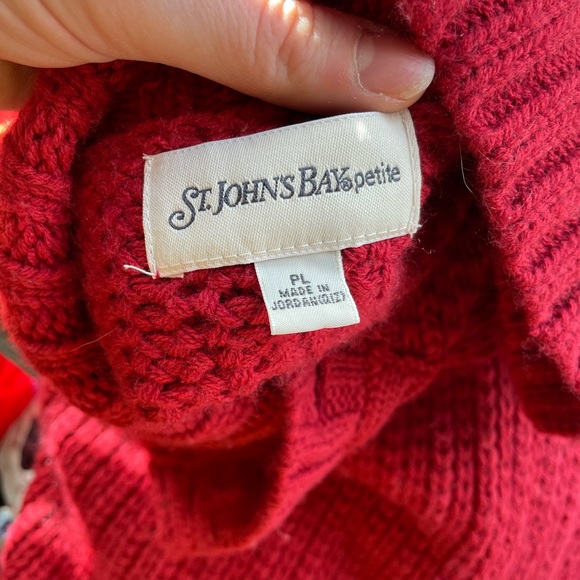 ST. JOHN’S BAY Red Knit Button-Up Cardigan Women’s Petite Large - Picture 2 of 2